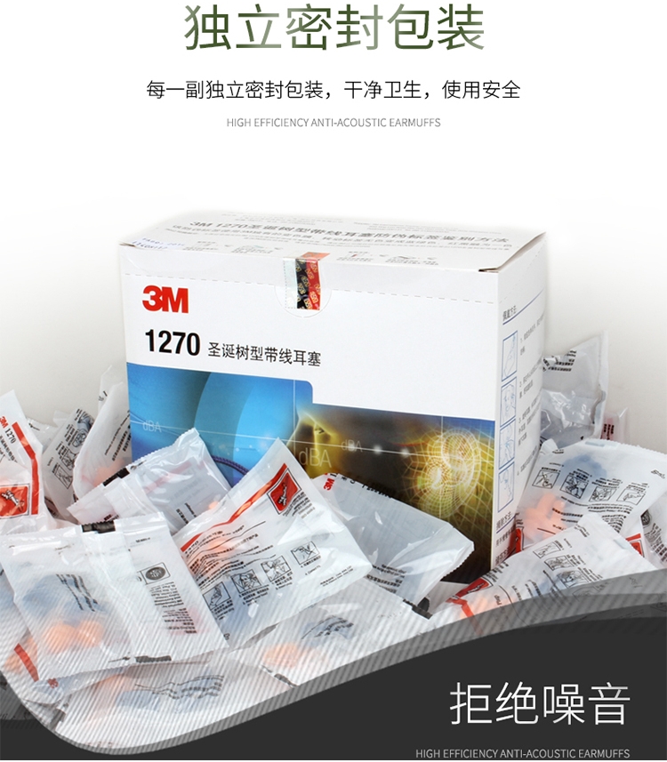 3M 1270 圣诞树型带线耳塞（SNR25dB）