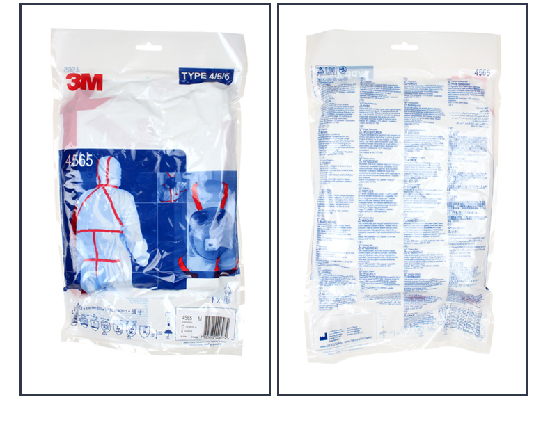 3M 4565白色带帽红色胶条防护服 M 3M 4565白色带帽红色胶条防护服 M