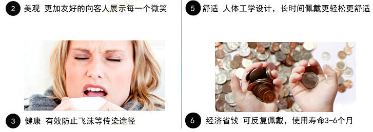 微笑口罩 厨师餐饮用卫生口罩