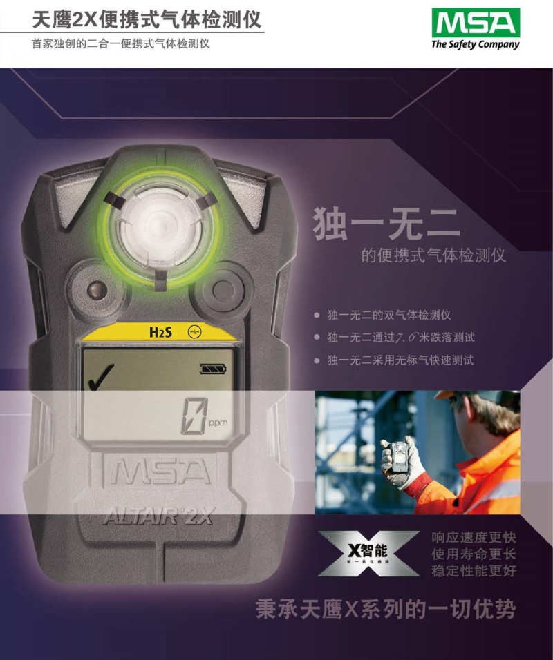 MSA/梅思安 10161477（进口版） 天鹰2XT 双气体检测仪 CO/H2S（一氧化碳/硫化氢）