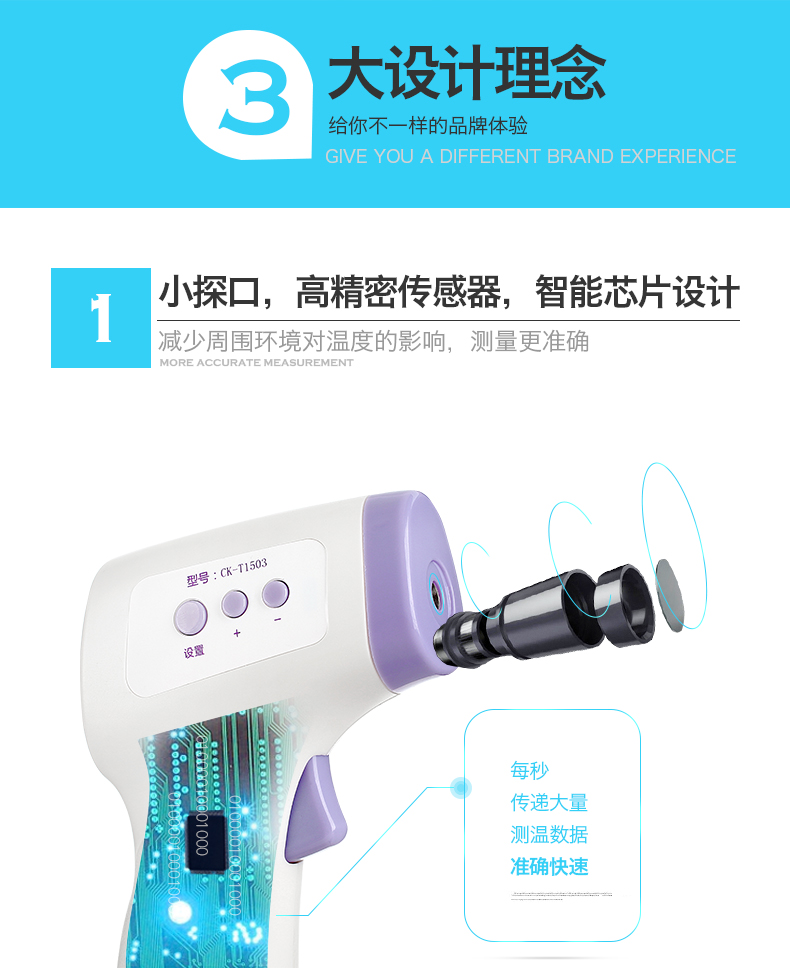 长坤 CK-T1501 非接触式红外体温计