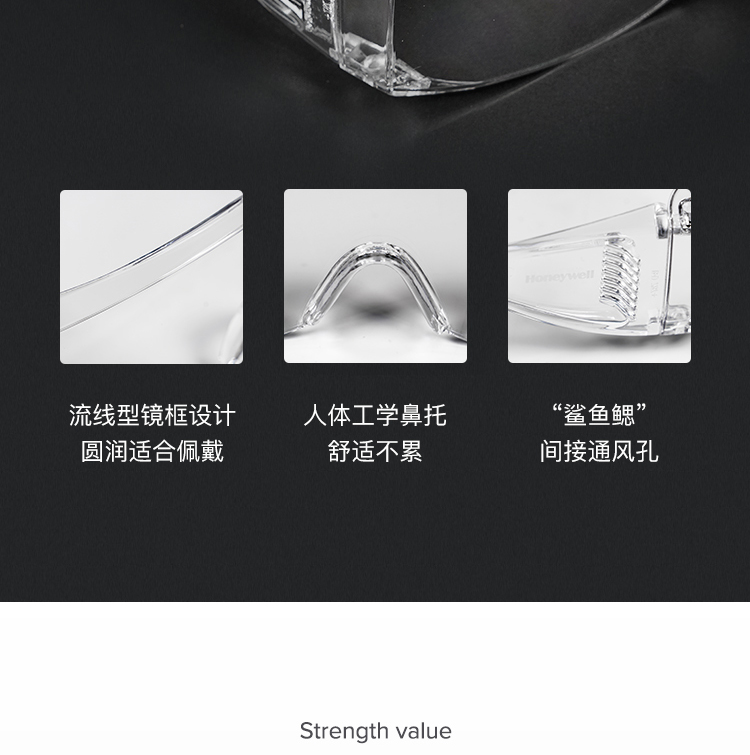 霍尼韦尔100002 VisiOTG-A 透明防雾镜片 访客眼镜