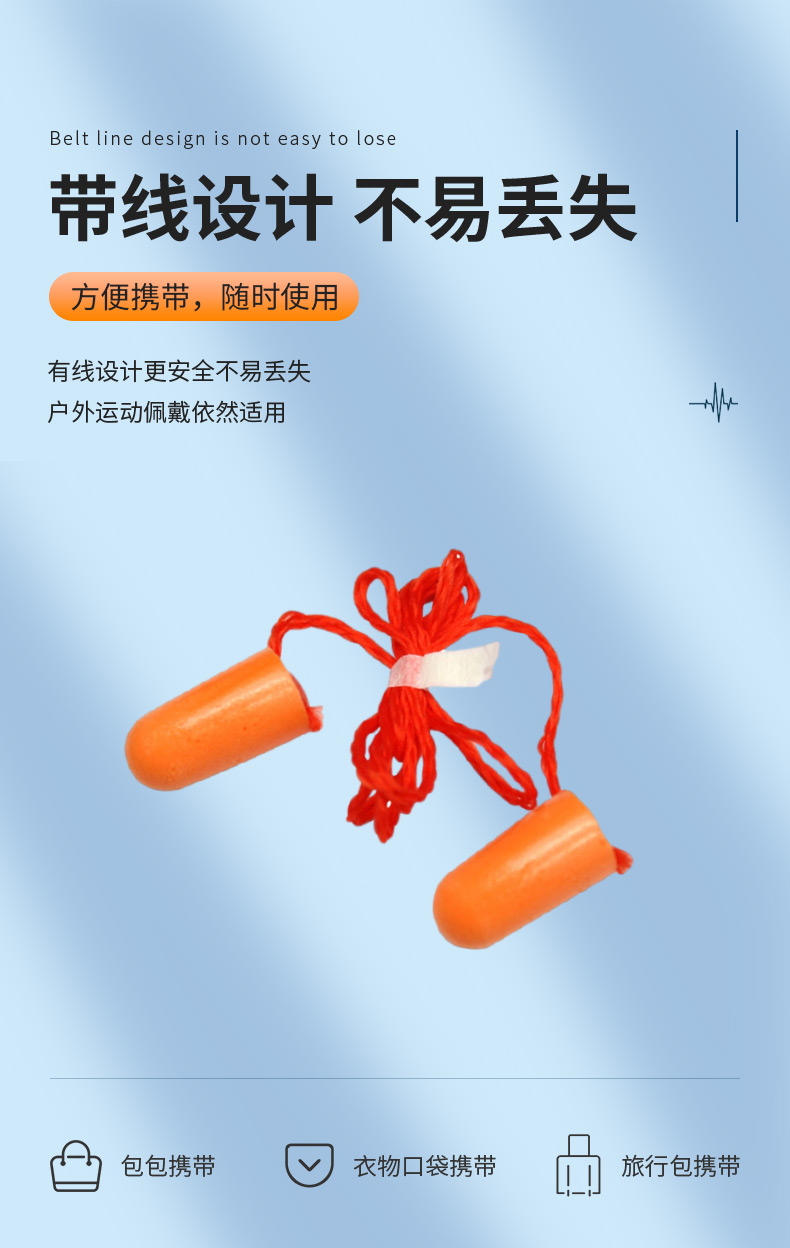 3M 1110带线 子弹型耳塞（SNR37dB） 100副/盒