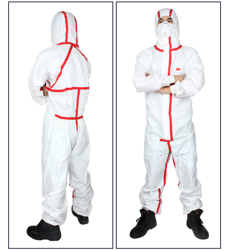 3M 4565白色带帽红色胶条防护服 M 3M 4565白色带帽红色胶条防护服 M
