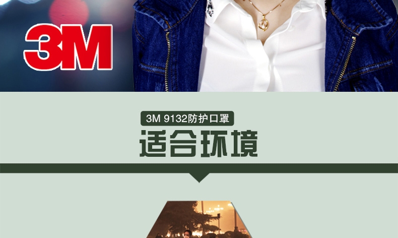 3M 9132 折叠式头戴医用防护口罩