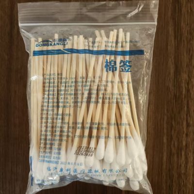 100 medical cotton swabs, disposable sterile cotton swabs, single headed wooden sticks, household cosmetic cotton swabs – medical dressings