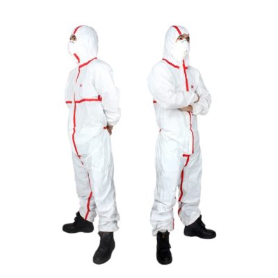 3M 4565 white hooded red adhesive strip protective suit M